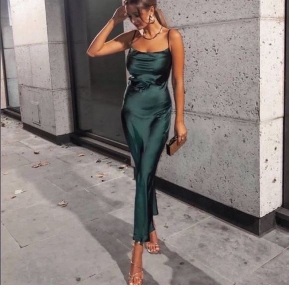 BLOGGER’S ZARA Satin Long Dress Size XS - Picture 1 of 3